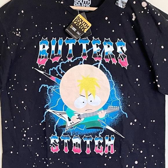 NEW South Park Butters Stotch Metal Splatter Graphic Black T Shirt Adult Large - Picture 4 of 9